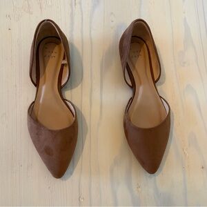 NEW A New Day Cognac Brown Faux Suede D’Orsay Flats Size 7
